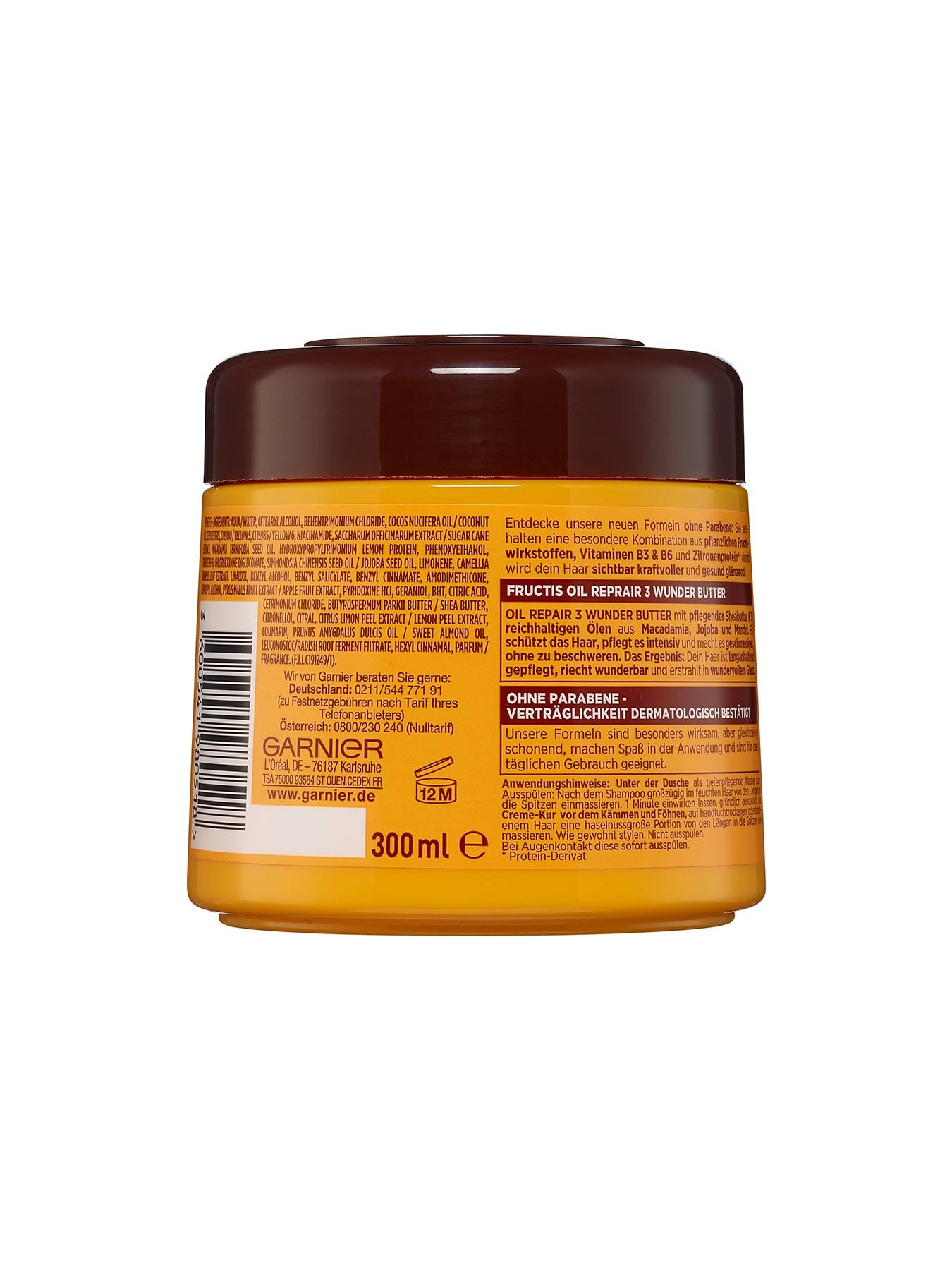 Maske-Fructis-Oil-Repair-3-Wunder-Butter-300ml-Rueckseite-Garnier-Deutschland-gross